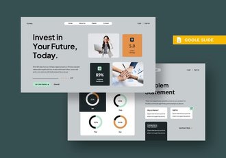 蓝灰色现代投资分析PPT模板 - 顶尖PPT