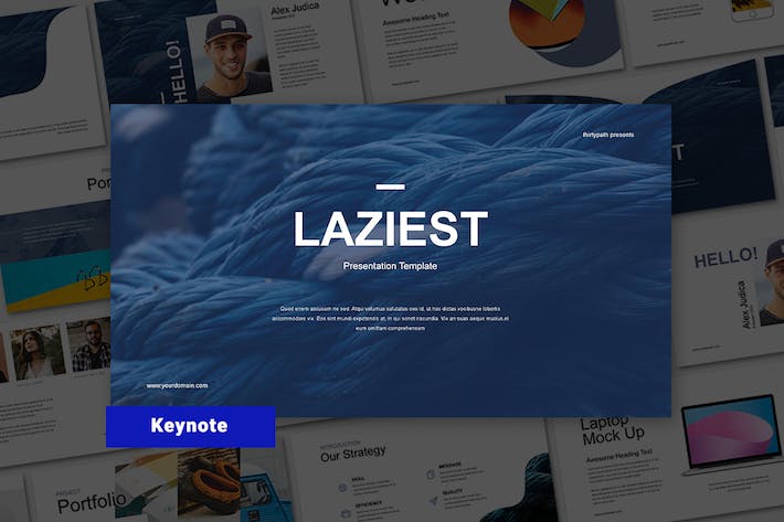 极简风格创意设计作品展示Keynote模板 - 顶尖PPT