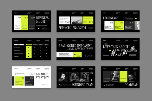 黑绿色现代人工智能演讲主题keynote模板 - 顶尖PPT