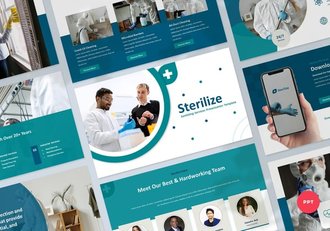 医疗消毒服务企业机构介绍PPT模板 - 顶尖PPT