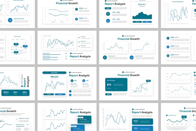 多种样式数据折线图形PPT模板 - 顶尖PPT