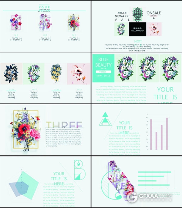 清新文艺唯美欧式花纹风格PPT模板 - 顶尖PPT