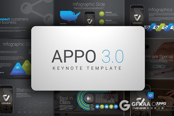 精美交互效果手机APP分析keynote模板 - 顶尖PPT