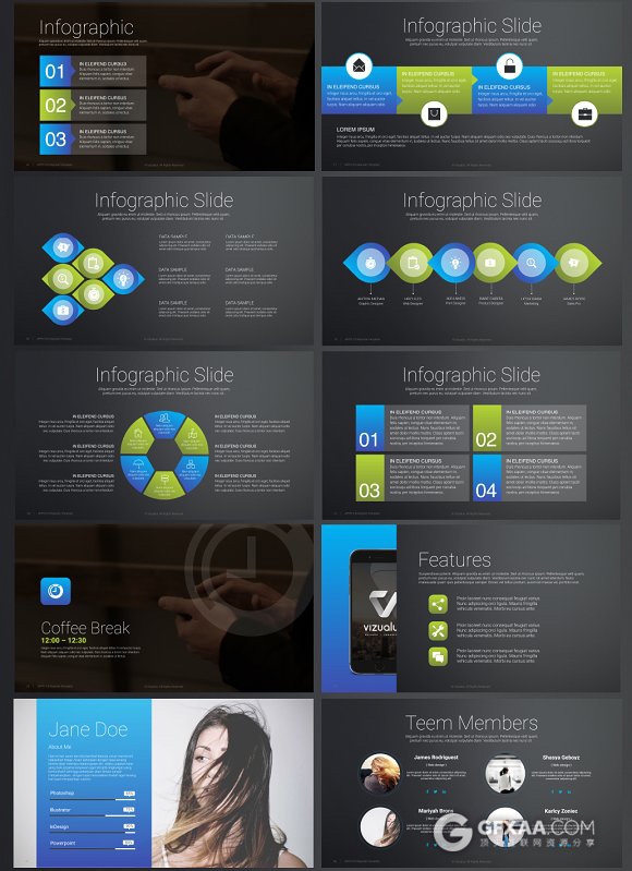 精美交互效果手机APP分析keynote模板 - 顶尖PPT