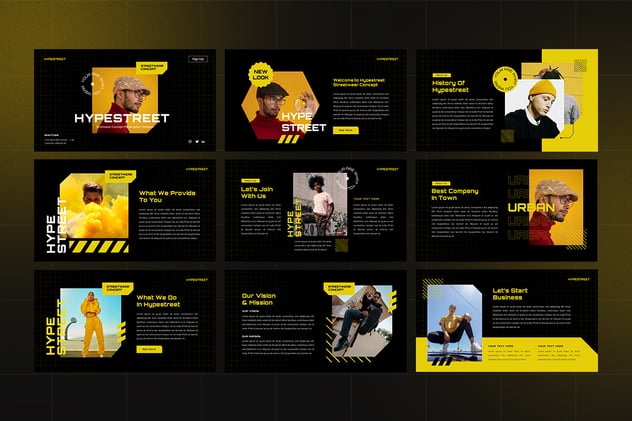 城市街头服饰设计keynote模板 - 顶尖PPT