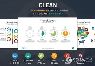 102页商务多种图形图表搭配keynote通用模板 - 顶尖PPT