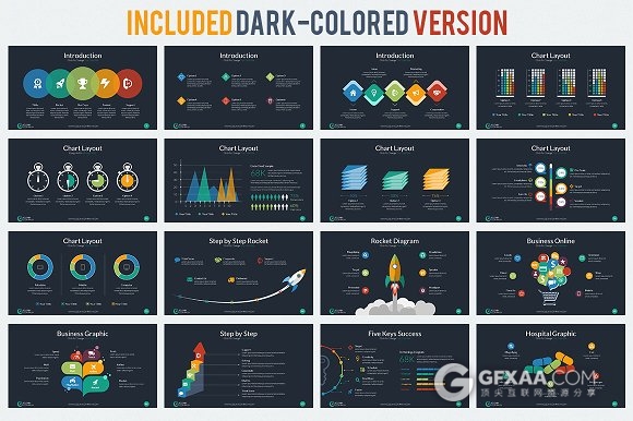 102页商务多种图形图表搭配keynote通用模板 - 顶尖PPT