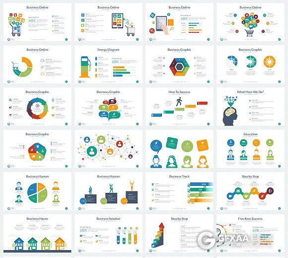 102页商务多种图形图表搭配keynote通用模板 - 顶尖PPT