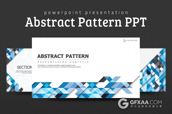 创意多边形商务年终总结报告PPT模板 - 顶尖PPT