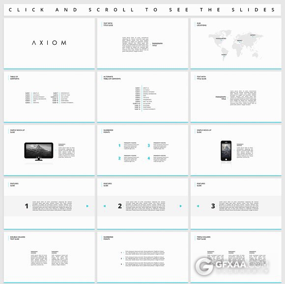 50页创意简约杂志风格PPT模板10种配色文件 - 顶尖PPT