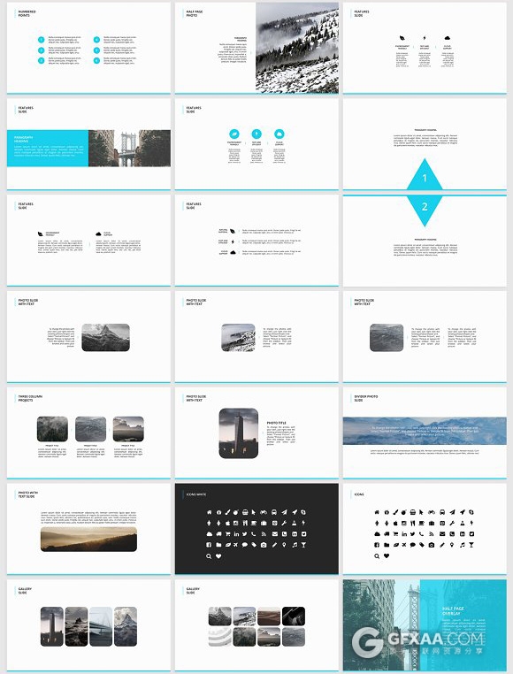 50页创意简约杂志风格PPT模板10种配色文件 - 顶尖PPT