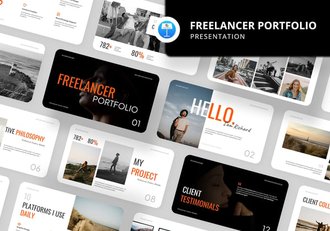 设计作品集投资组合展示keynote模板 - 顶尖PPT