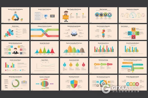 100页商务年终总结卡通风格keynote模板 - 顶尖PPT