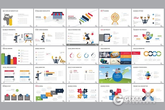 100商务年终总结报告多图表keynote模板 - 顶尖PPT