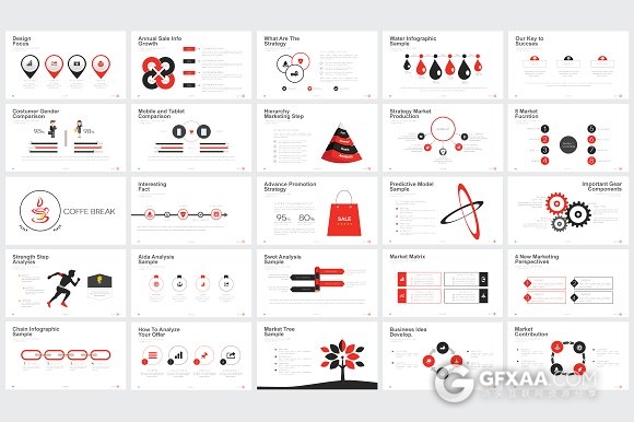 100页扁平化多种图表商务keynote模板 - 顶尖PPT