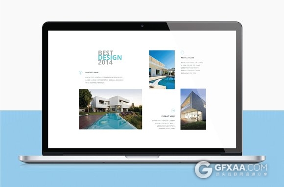 扁平化简约风格产品图片展示PPT模板 - 顶尖PPT