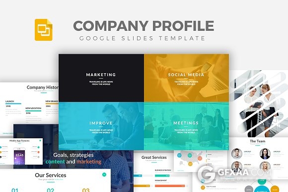 扁平化商务简洁年终总结通用PPT模板 - 顶尖PPT