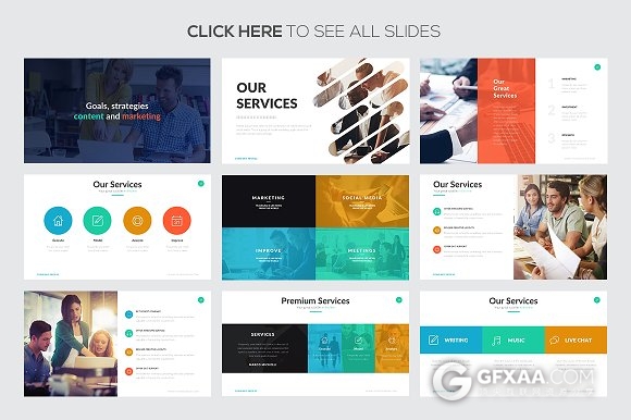 扁平化商务简洁年终总结通用PPT模板 - 顶尖PPT