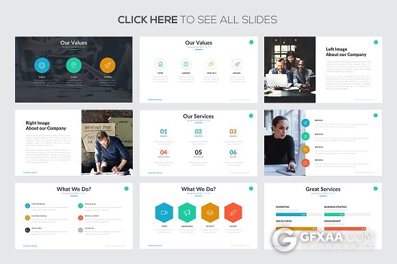 扁平化商务简洁年终总结通用PPT模板 - 顶尖PPT