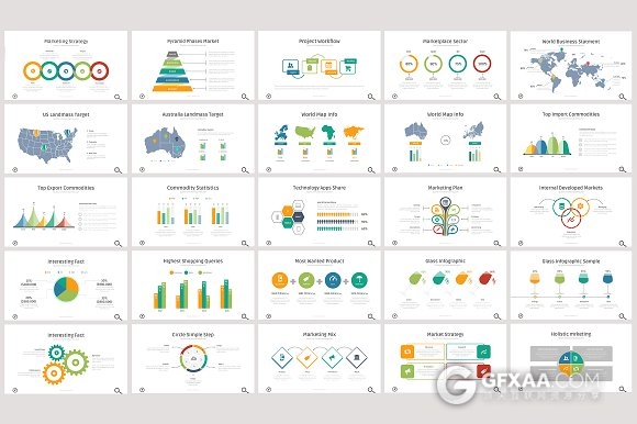 100页多色系图形图表年终总结通用keynote模板 - 顶尖PPT