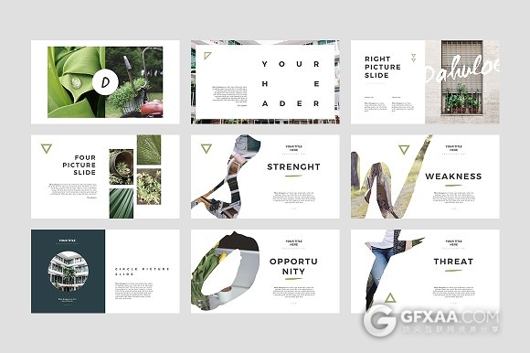 50多页简约创意动物剪影PPT模板 - 顶尖PPT