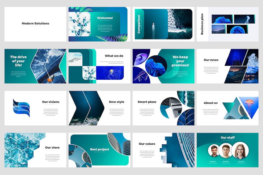 现代化企业解决方案商业计划企业合作项目汇报商务通用PPT模板 - 顶尖PPT