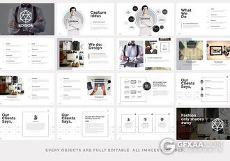 简约时尚图片展示年终总结PPT模板 - 顶尖PPT