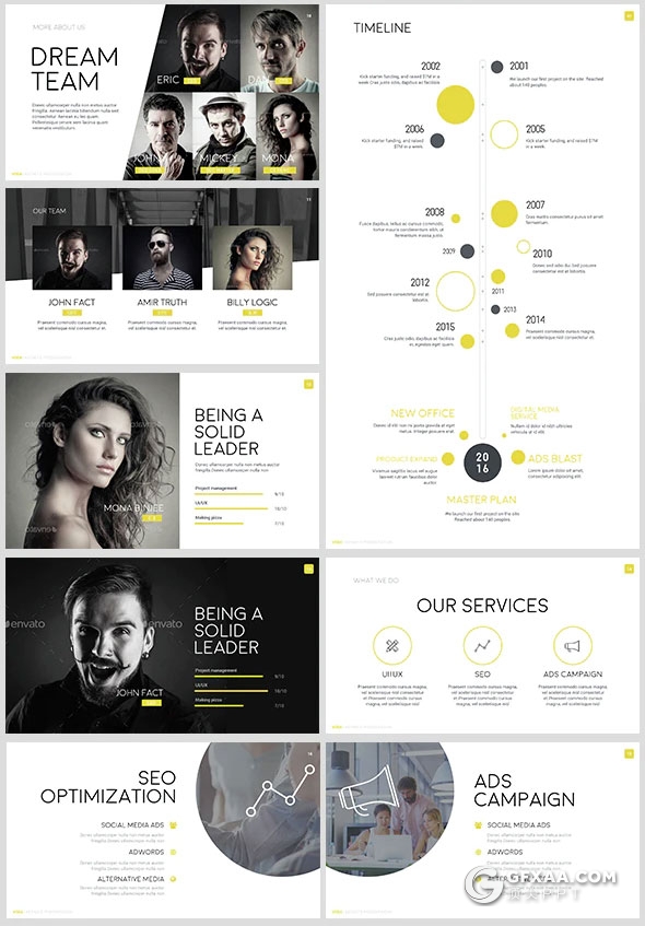 80多页欧美商务总结报告PPT模板5种配色主题 - 顶尖PPT