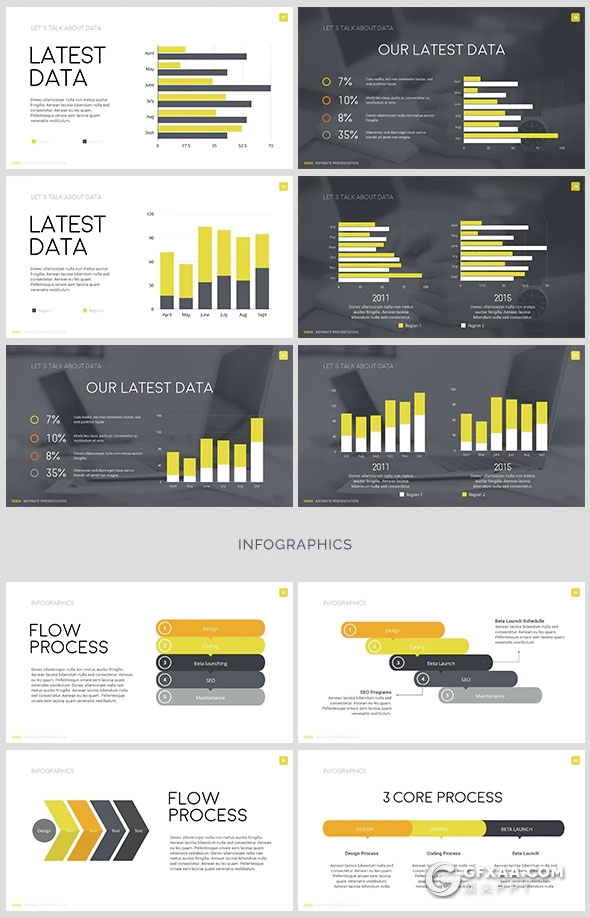 80多页欧美商务总结报告PPT模板5种配色主题 - 顶尖PPT