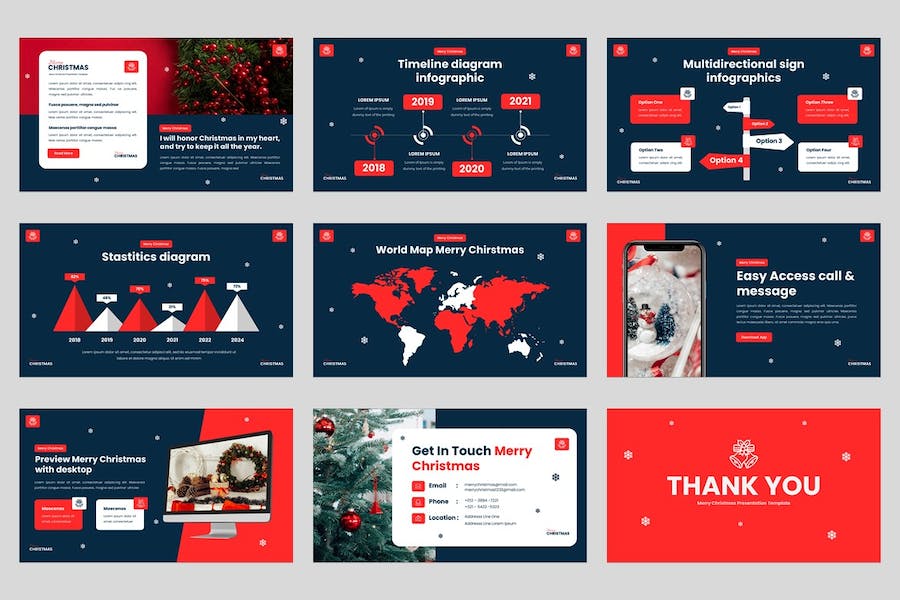 创意圣诞节快乐圣诞活动派对圣诞祝福keynote模板 - 顶尖PPT