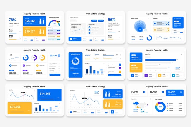 新拟态风格财务数据图表PPT模板 - 顶尖PPT