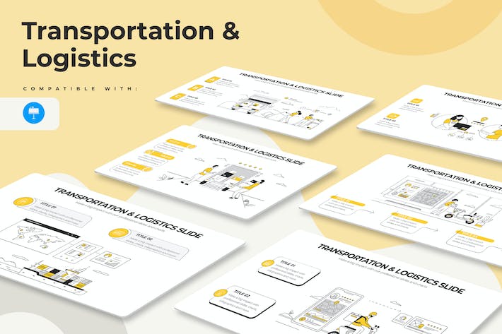 物流运输供应链流程图形Keynote模板 - 顶尖PPT