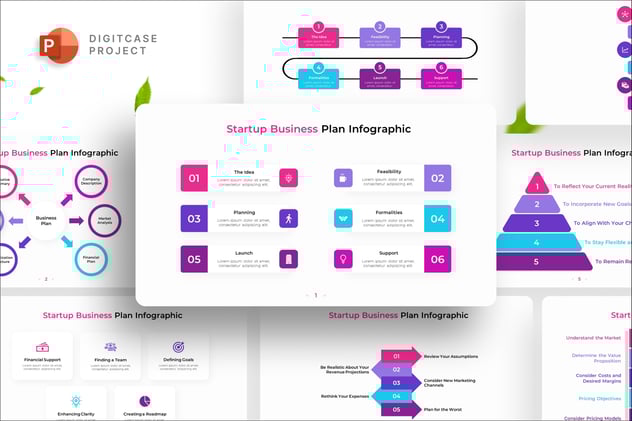 彩色商业计划信息图形PPT模板 - 顶尖PPT