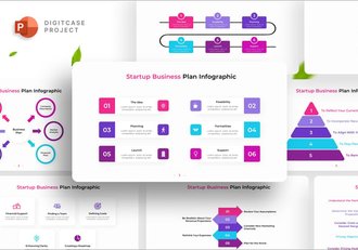 彩色商业计划信息图形PPT模板 - 顶尖PPT