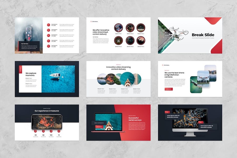 无人机摄影操作教程市场分析PPT模板 - 顶尖PPT