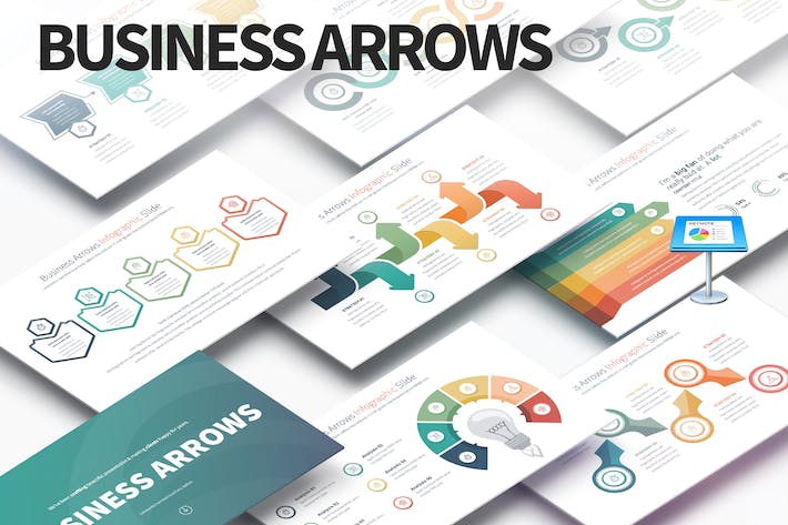 商务箭头图形图表keynote模板 - 顶尖PPT