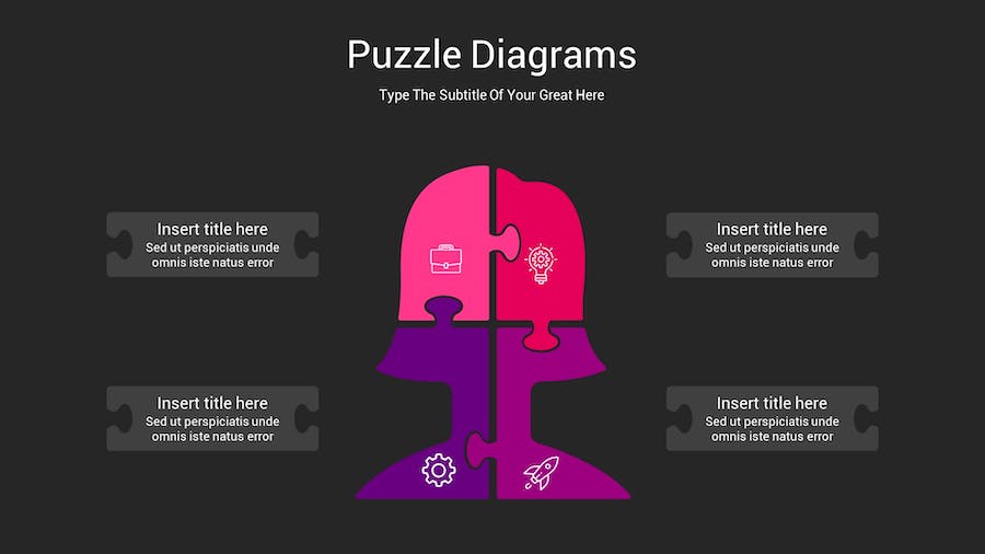 拼图创意展示问题分析图形Keynote模板 - 顶尖PPT