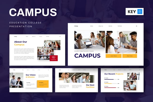 校园教育学院主题keynote模板 - 顶尖PPT