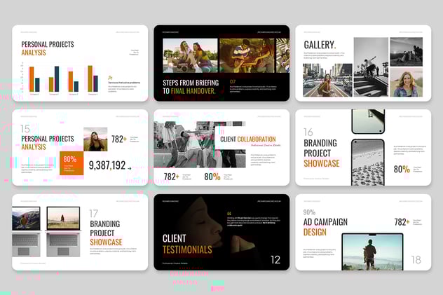 设计作品集投资组合展示keynote模板 - 顶尖PPT