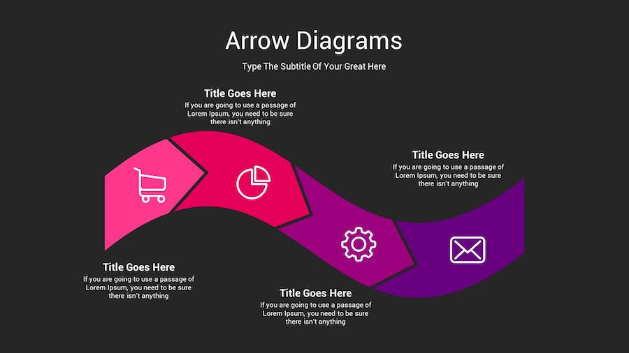 箭头图表深色注释记号Keynote模板 - 顶尖PPT