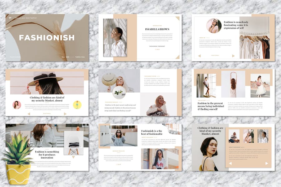 时尚风格品牌展示推介Keynote模板 - 顶尖PPT