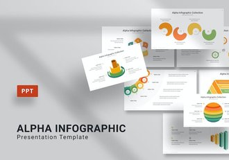 3D彩色立体聚合分散图形PPT模板 - 顶尖PPT