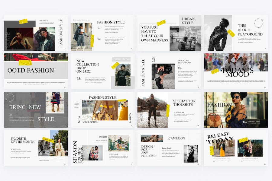 极简时尚流行服饰市场分析报告PPT模板 - 顶尖PPT