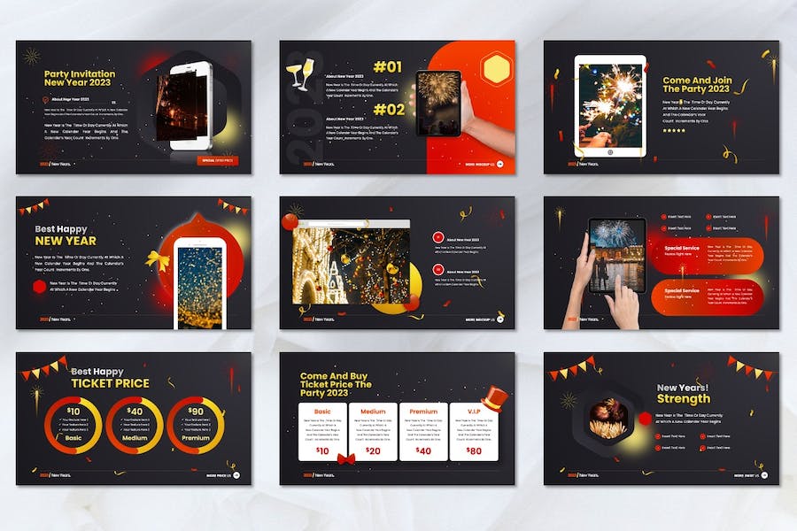 新年元旦快乐新年祝福新年派对keynote模板 - 顶尖PPT