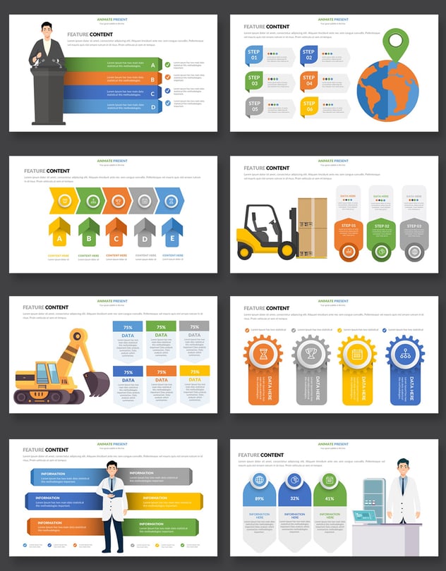 彩色动画世界各国地图商务图形Keynote演模板 - 顶尖PPT