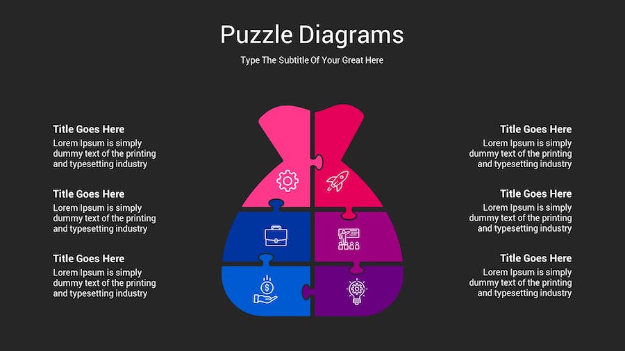 拼图创意展示问题分析图形Keynote模板 - 顶尖PPT