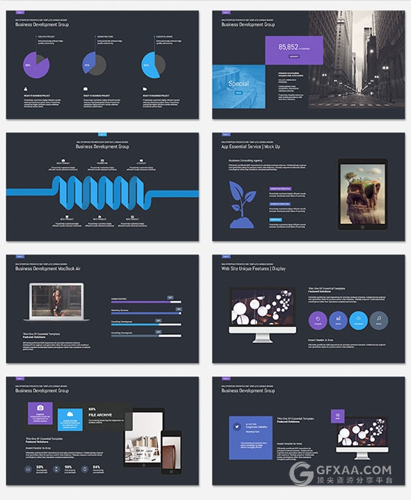 100多页商务精美图形图标设计多用途PPT模板 - 顶尖PPT