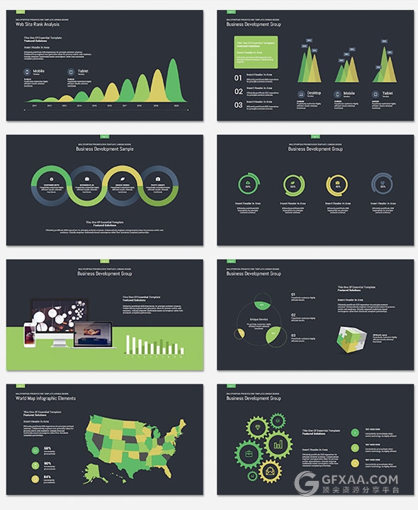 100多页商务精美图形图标设计多用途PPT模板 - 顶尖PPT