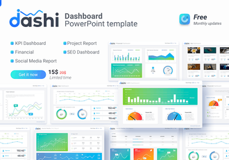 数据仪表板可视化展示PPT模板 - 顶尖PPT