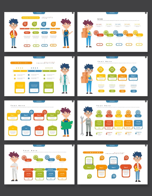 多用途信息图表Keynote演示模板 - 顶尖PPT